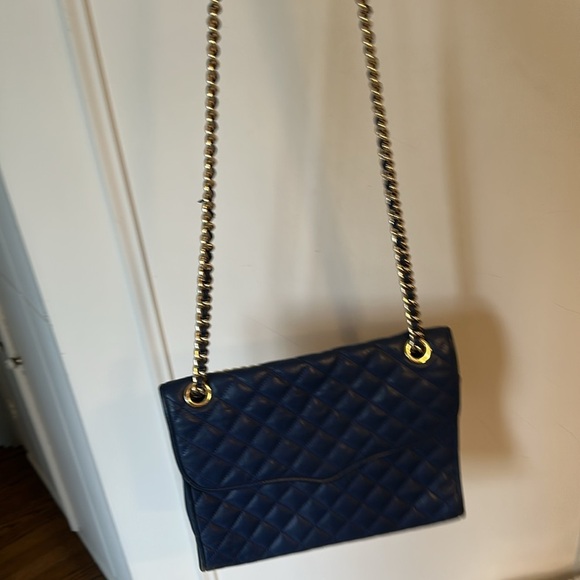 Rebecca Minkoff Large Quilted Leather Affair Bag  Blue Crossbody/Shoulder Bag - Picture 5 of 13